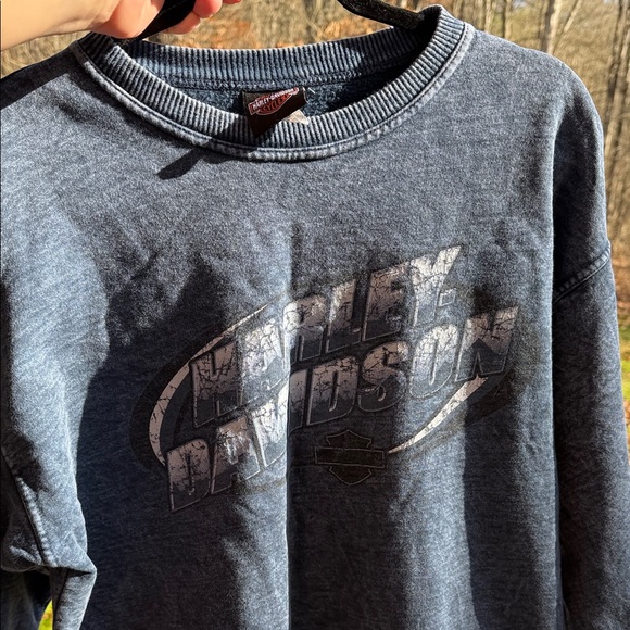 Harley-Davidson Blue Marbling Crew Neck Sweater - Picture 10 of 10